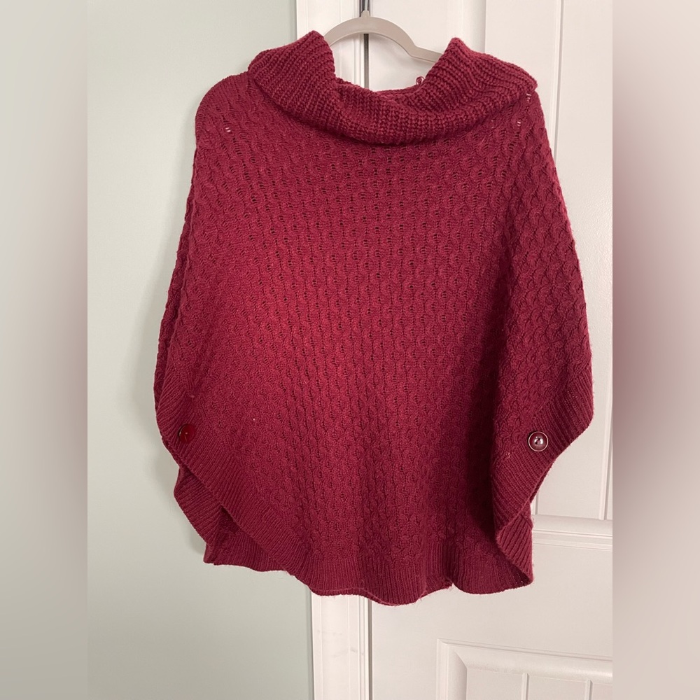 Moon Collection Bailee Cowl Neck Knit Poncho size S (Stitchfix)